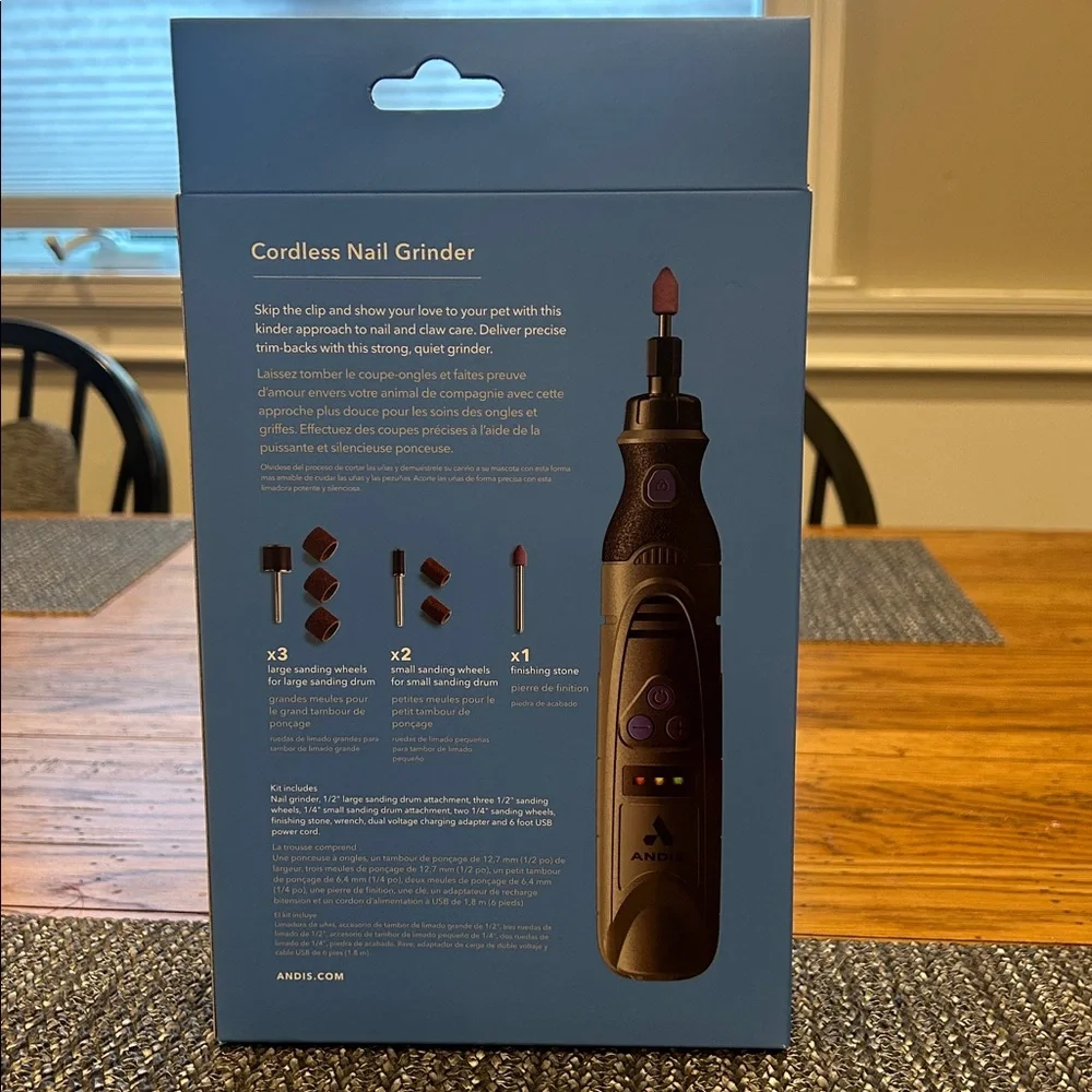 Andis Cordless Pet Nail Care Kit - Black and Blue - Picture 2 of 2